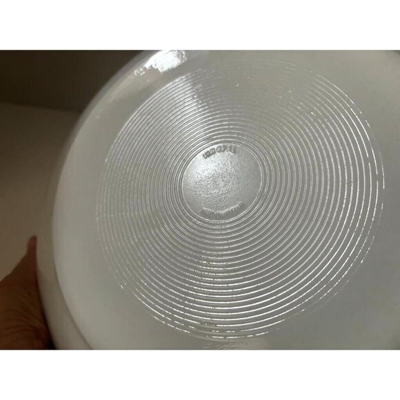 INDOPAL Indonesia 60's Serving Dish Pink Floral White Opaline Milk Glass 10 1/4" - Picture 3 of 5